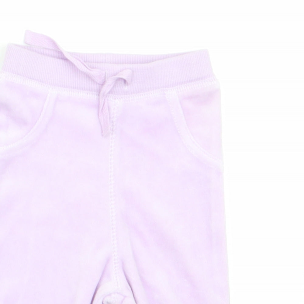 George Girls Purple   Jogger Trousers Size 0-3 Months  - Velvet feel