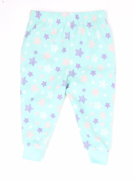 PEP & CO Girls Green Geometric   Pyjama Pants Size 9-12 Months  - Star Print