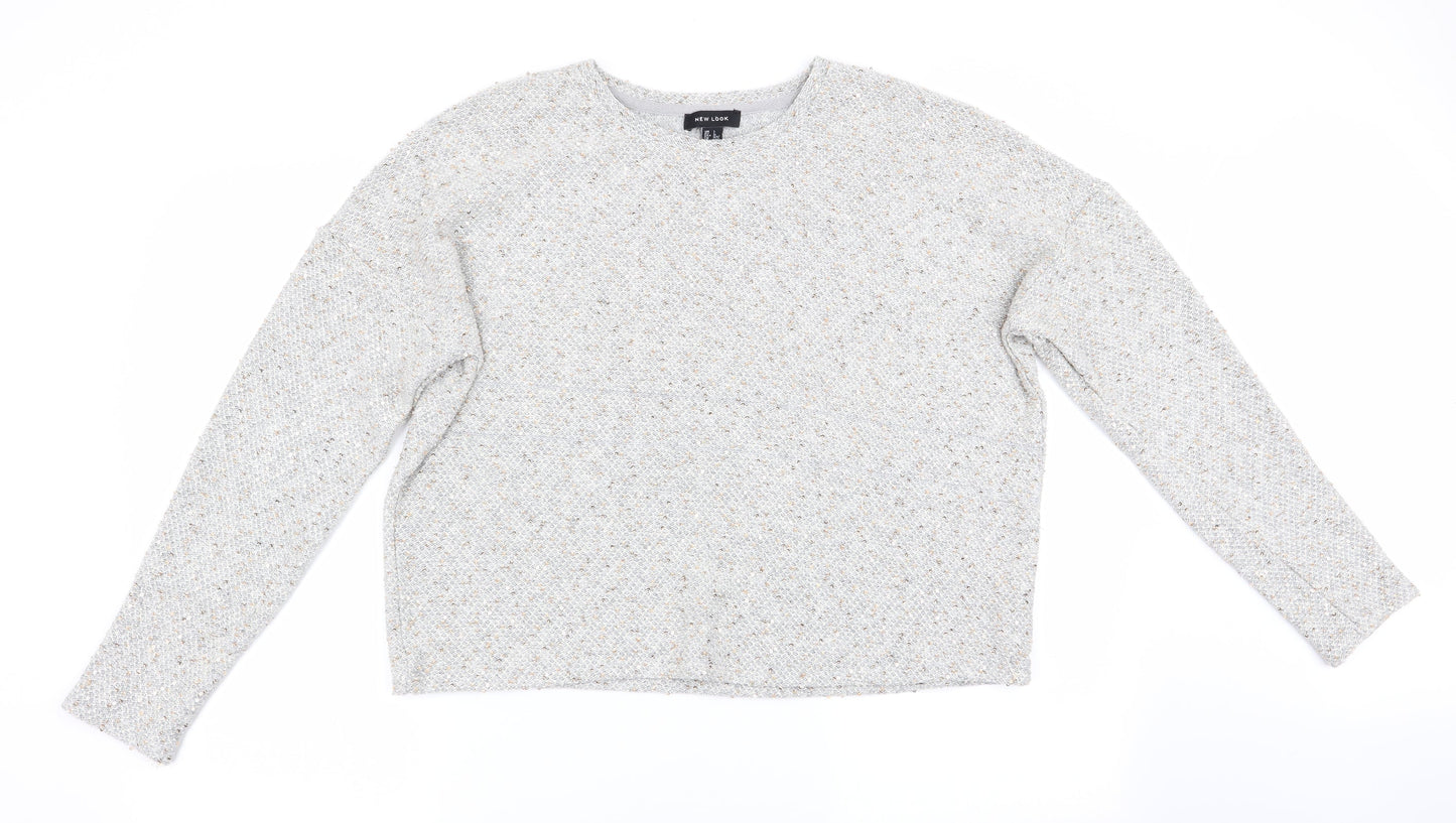 New Look Womens Grey   Pullover Jumper Size L  - Sequins all over