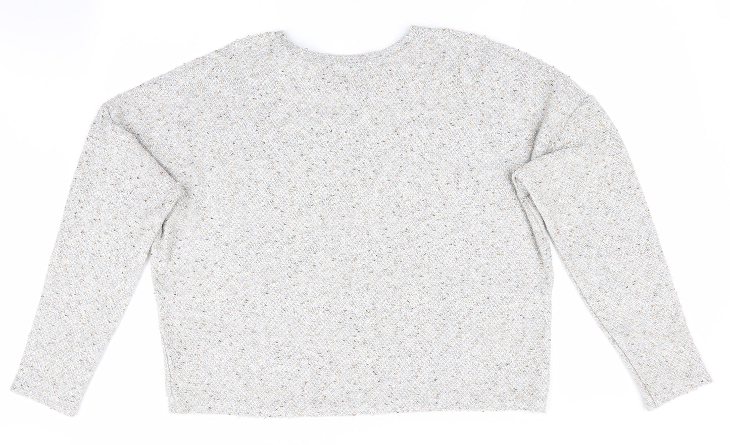 New Look Womens Grey   Pullover Jumper Size L  - Sequins all over