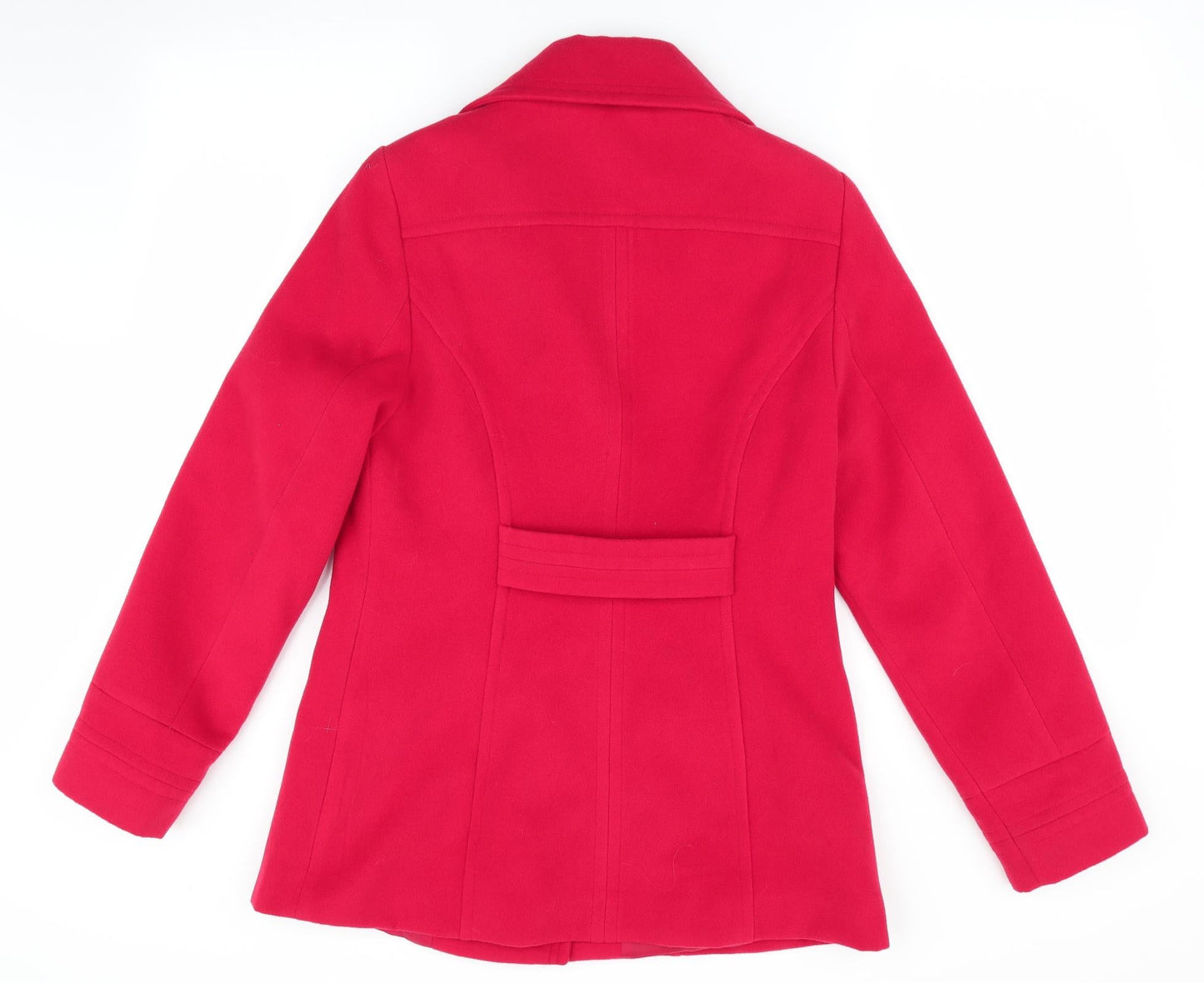 Automany Womens Red   Overcoat Coat Size 12
