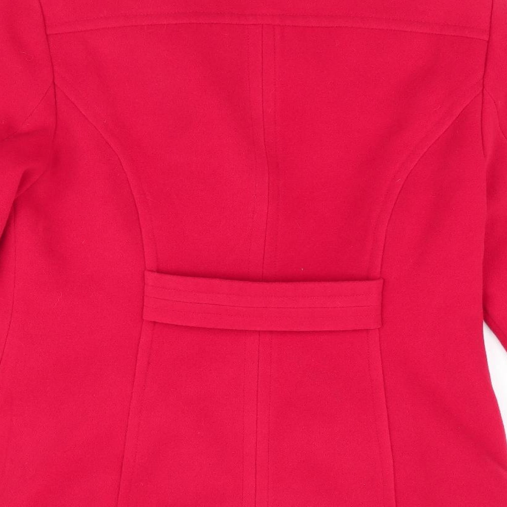 Automany Womens Red   Overcoat Coat Size 12