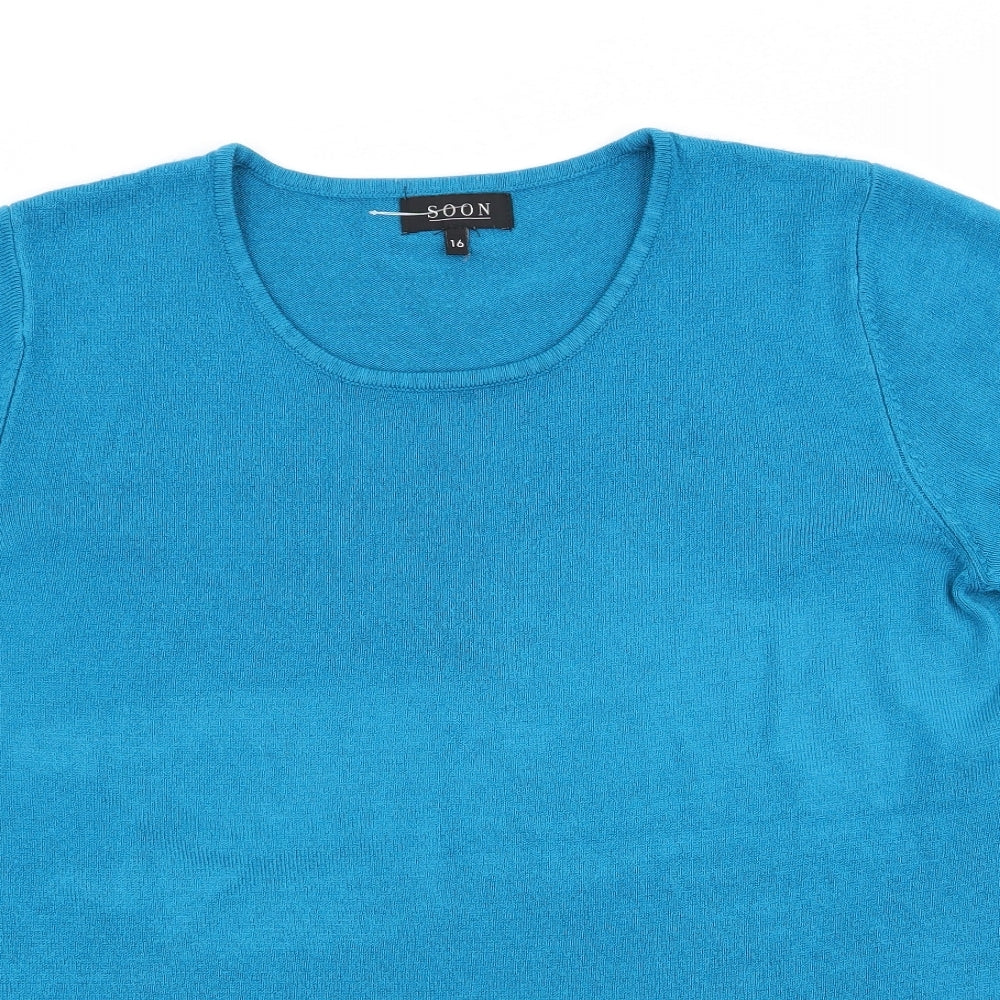 Soon Womens Blue   Pullover Jumper Size 16