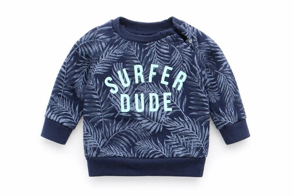 Primark Boys Blue Floral  Pullover Jumper Size 0-3 Months