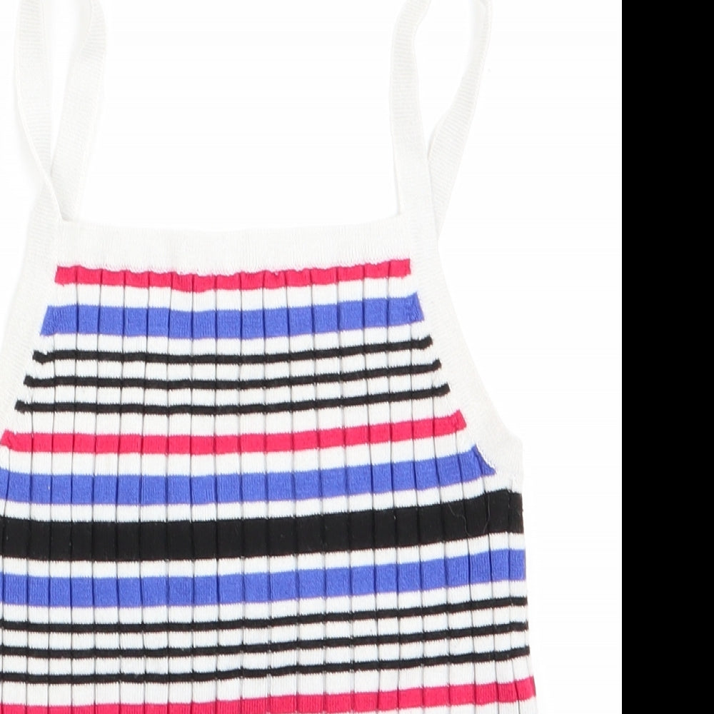 Divided Womens Blue Striped  Vest Jumper Size 6