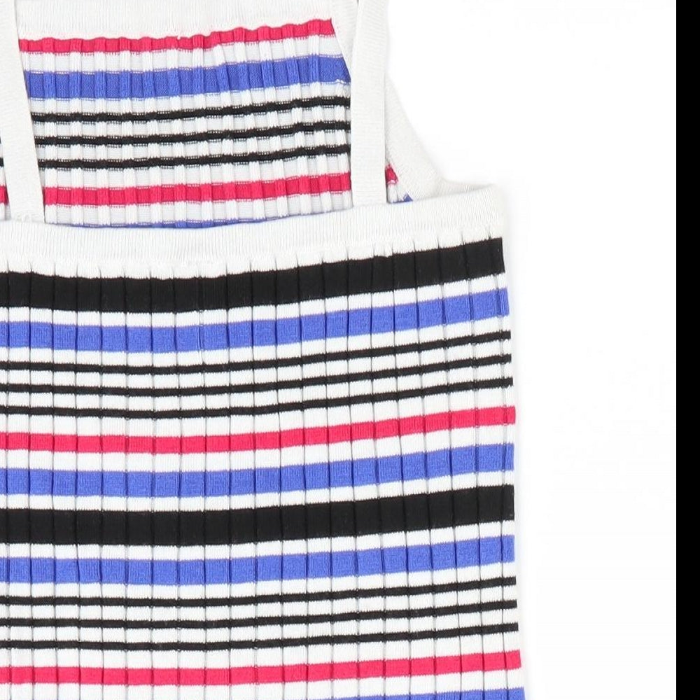 Divided Womens Blue Striped  Vest Jumper Size 6