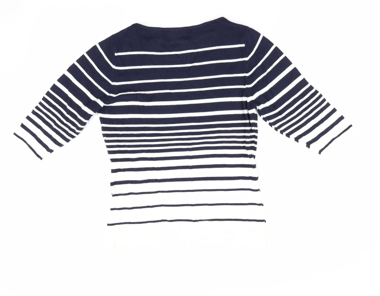 Afibel Womens Blue Striped  Pullover Jumper Size 10