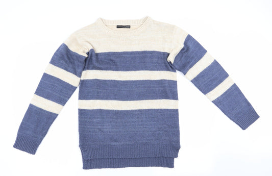 Atmo# Womens Blue Striped  Pullover Jumper Size 8