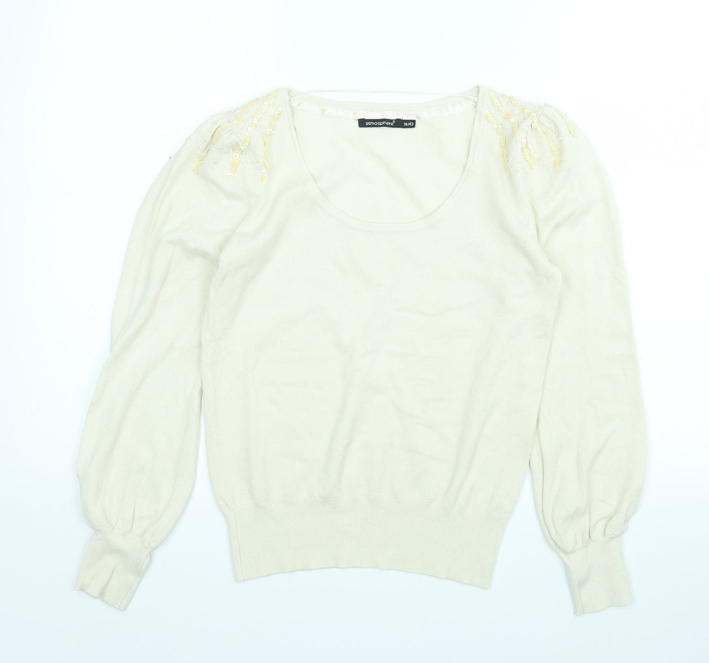 Atmosphere Womens Beige   Pullover Jumper Size M