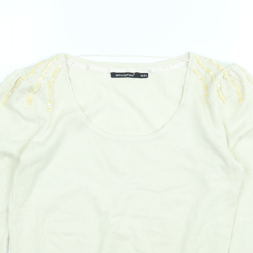 Atmosphere Womens Beige   Pullover Jumper Size M