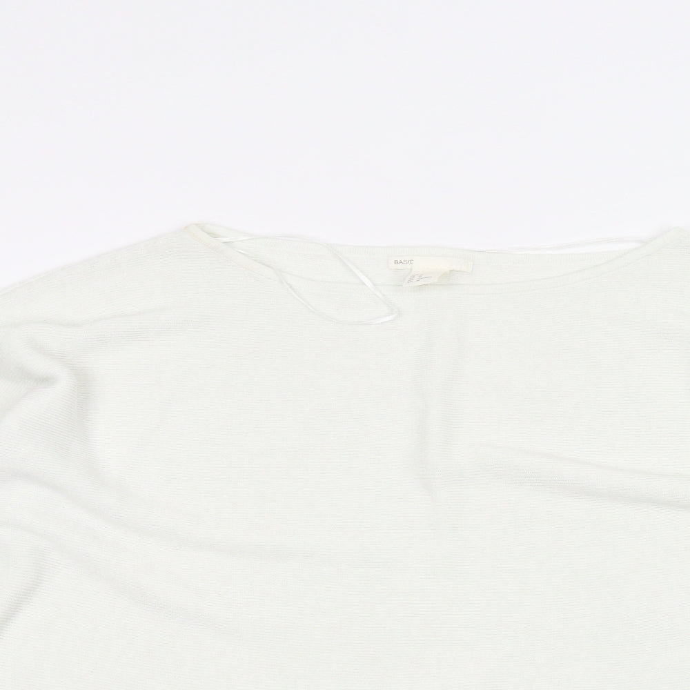 H&M Womens White   Pullover Jumper Size M