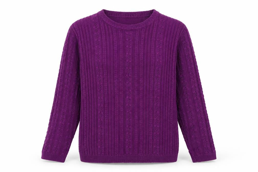 ISLE Womens Purple Striped  Pullover Sweatshirt Size 12