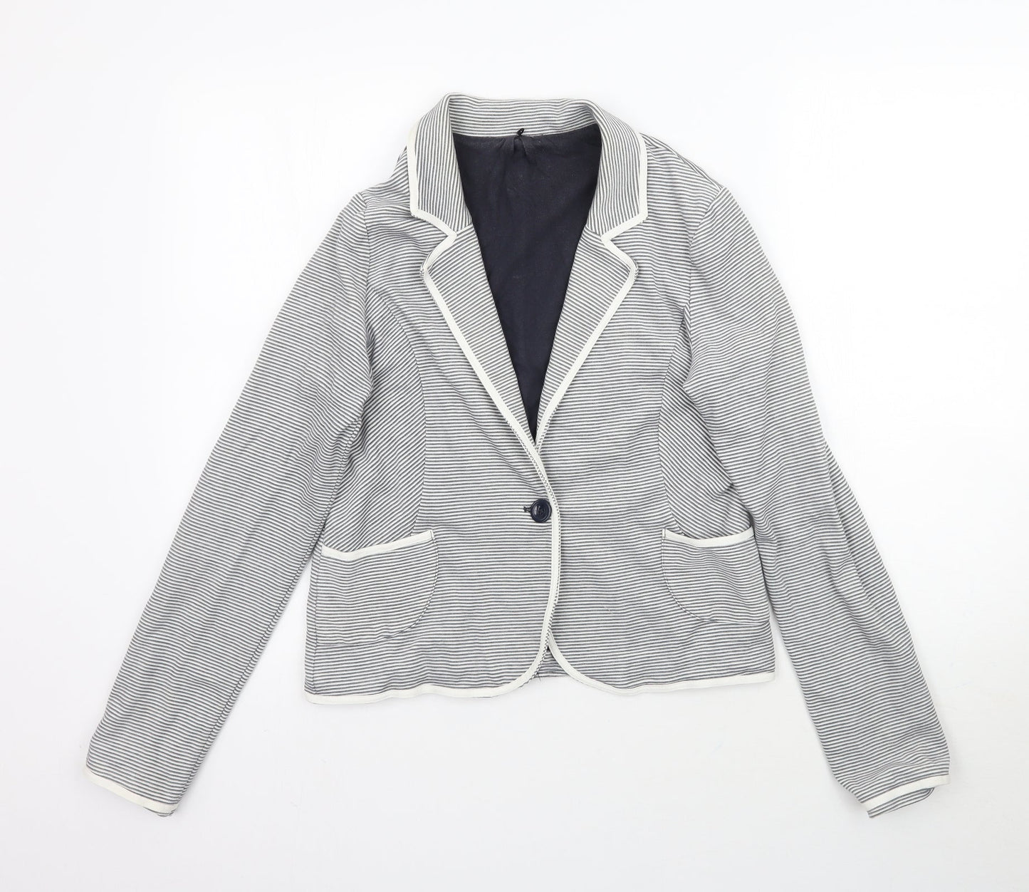 NEXT Womens White Striped  Jacket Blazer Size S