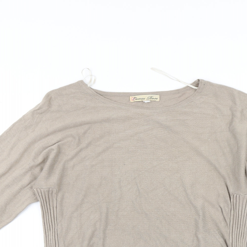Cameo Rose Womens Beige   Pullover Jumper Size M