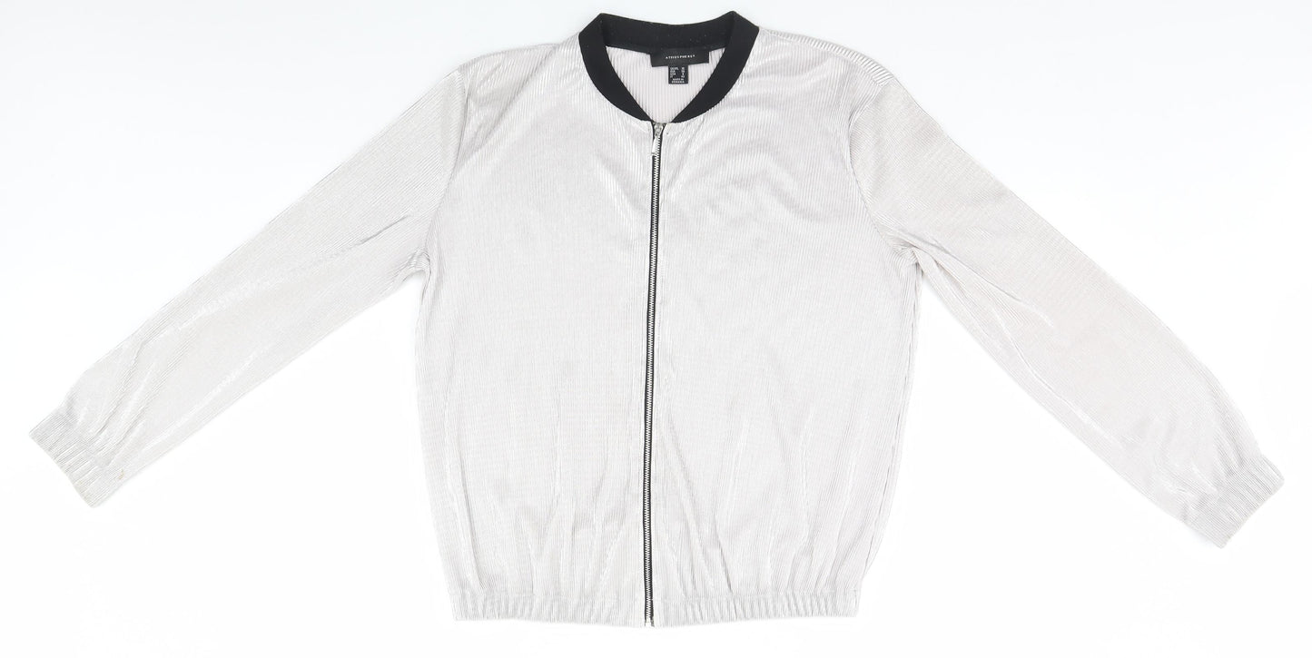 Atmosphere Womens Silver   Full Zip Jumper Size 10