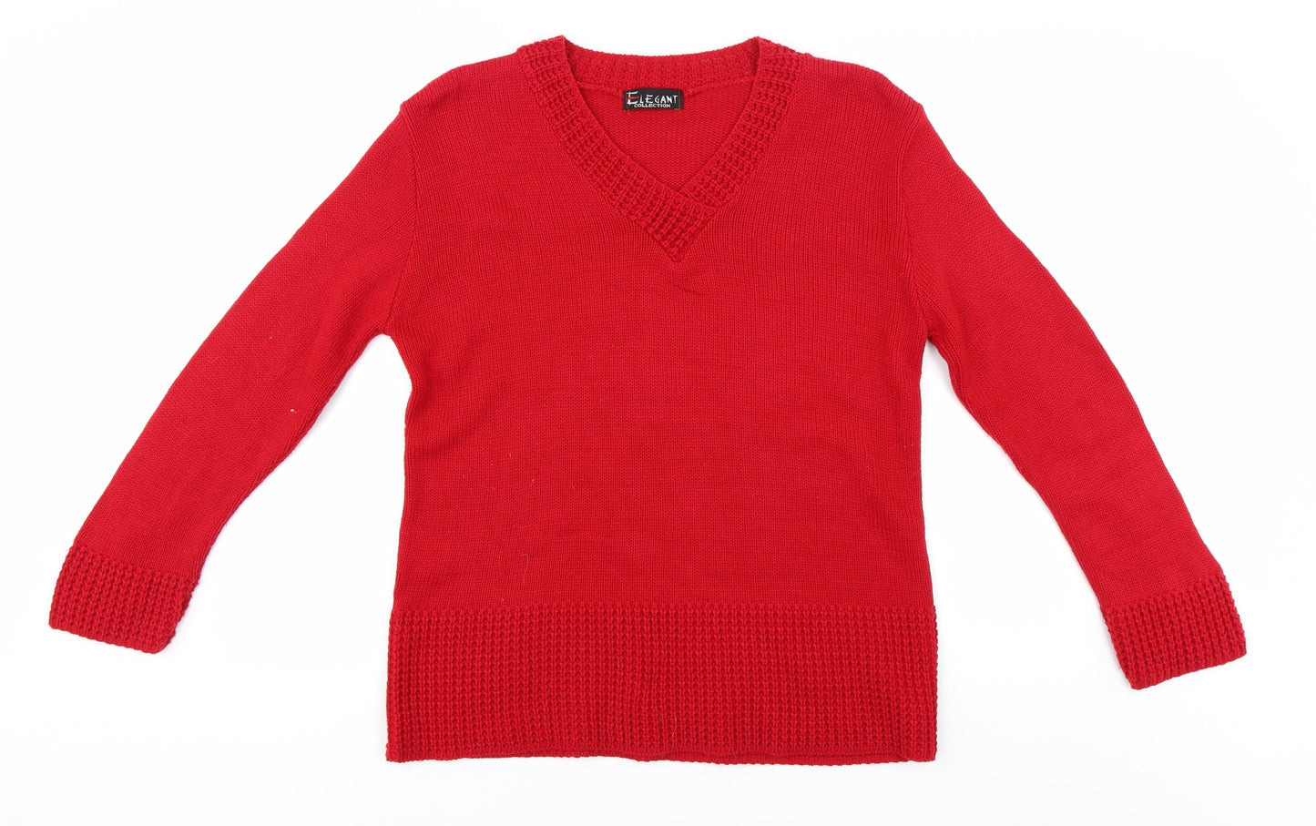 Elegant Womens Red   Pullover Jumper Size L