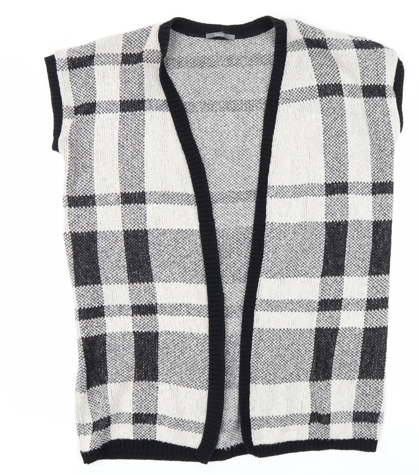 South Womens Grey Plaid  Vest Jumper Size 8
