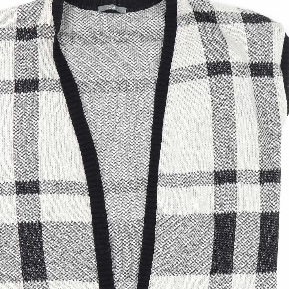 South Womens Grey Plaid  Vest Jumper Size 8