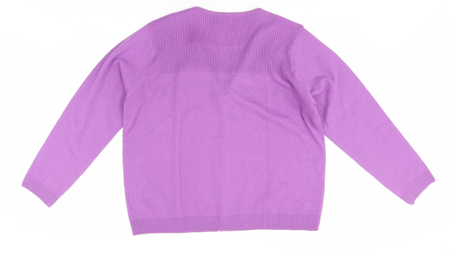 EWM Womens Purple   Cardigan Jumper One Size