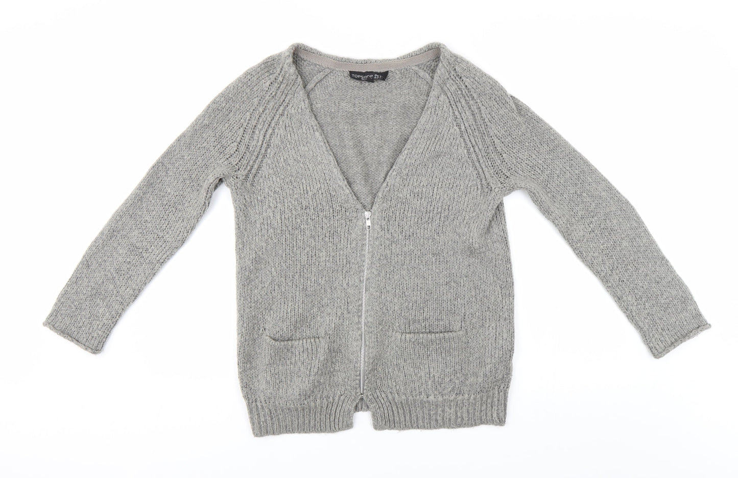 Topshop Womens Grey   Full Zip Jumper Size 8