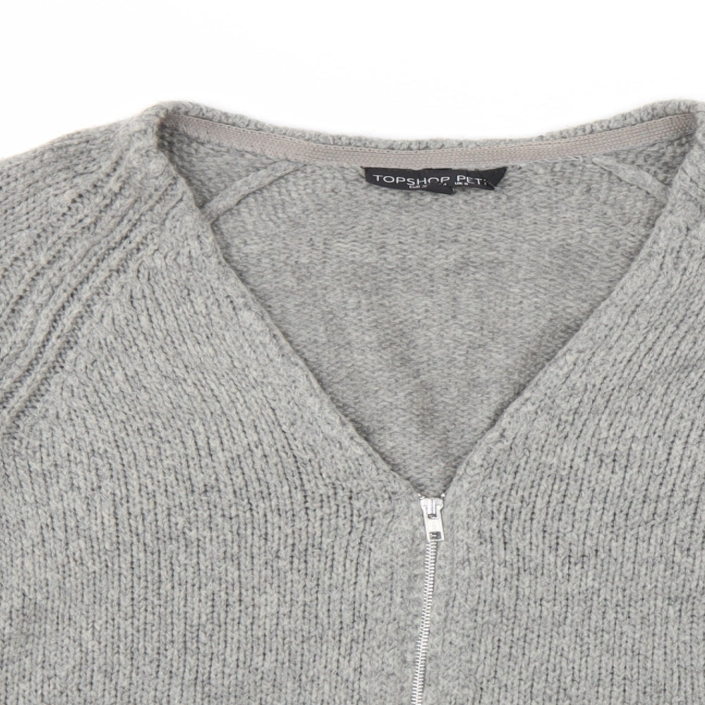 Topshop Womens Grey   Full Zip Jumper Size 8
