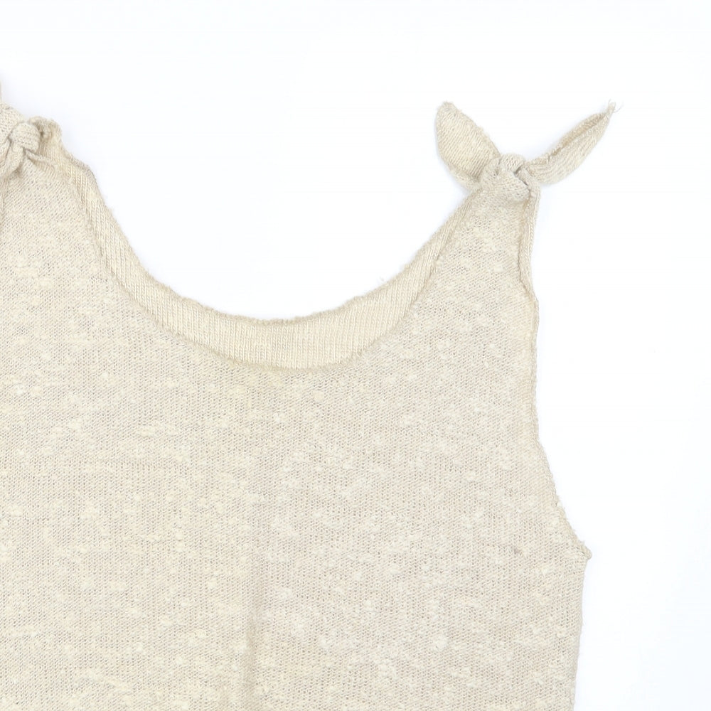 Preworn Womens Beige  Knit Pullover Jumper Size 16