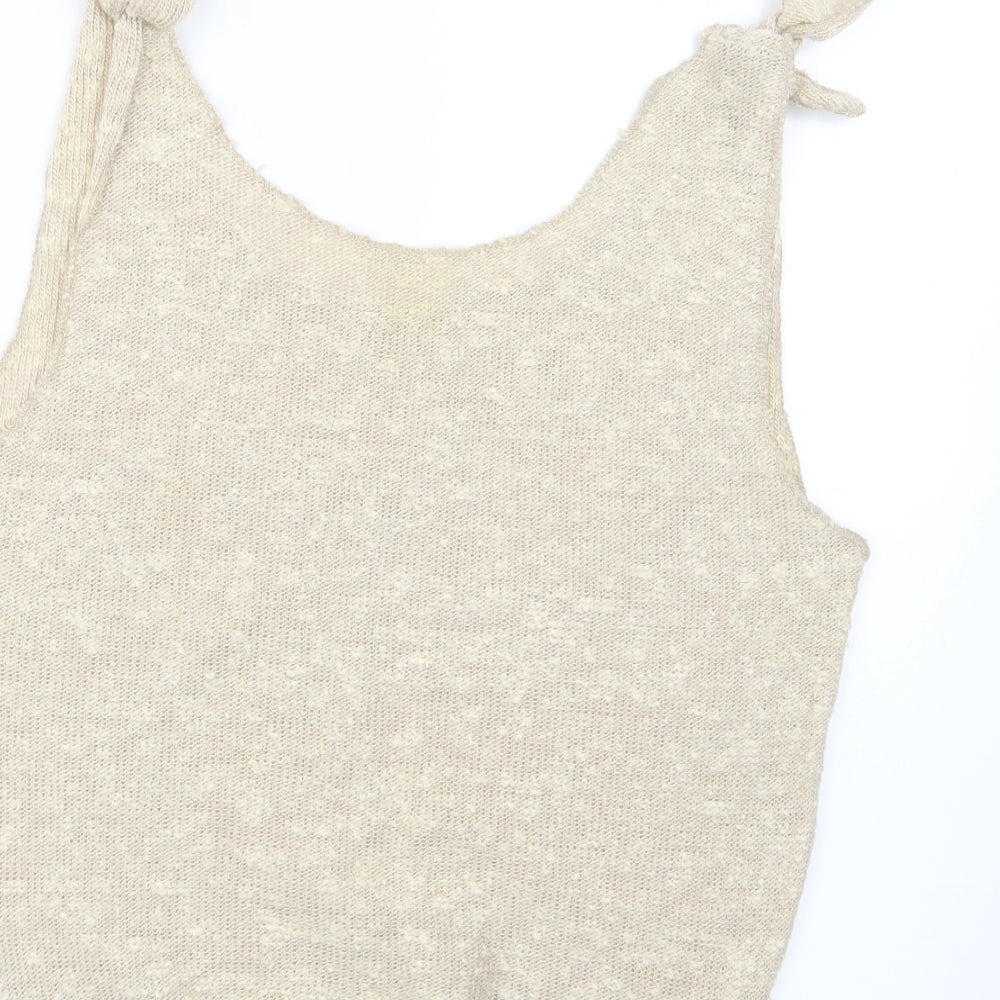 Preworn Womens Beige  Knit Pullover Jumper Size 16