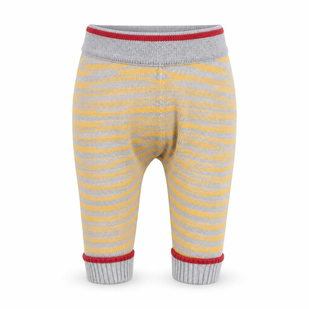 Monsoon Boys Yellow Striped Knit Capri Trousers Size 0-3 Months
