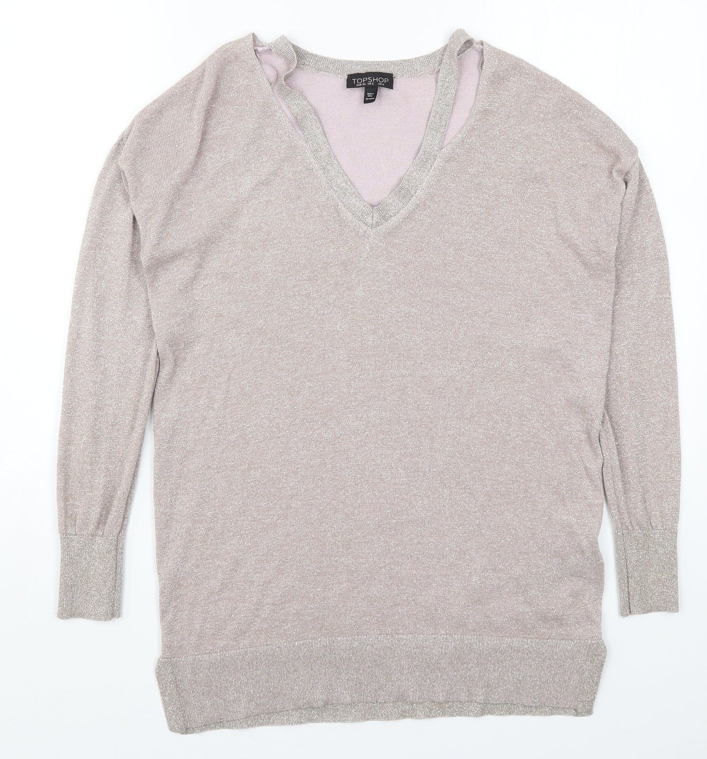 Topshop Womens Pink  Knit Pullover Jumper Size 6