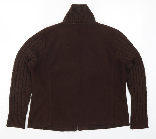 Klass Womens Brown  Fleece Jacket  Size L