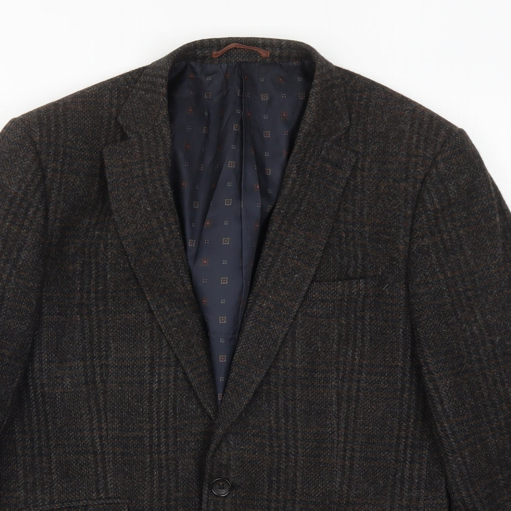 NEXT Mens Brown Check  Jacket Suit Jacket Size 40