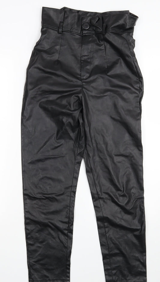 PRETTYLITTLETHING Womens Black   Trousers  Size 8 L27 in
