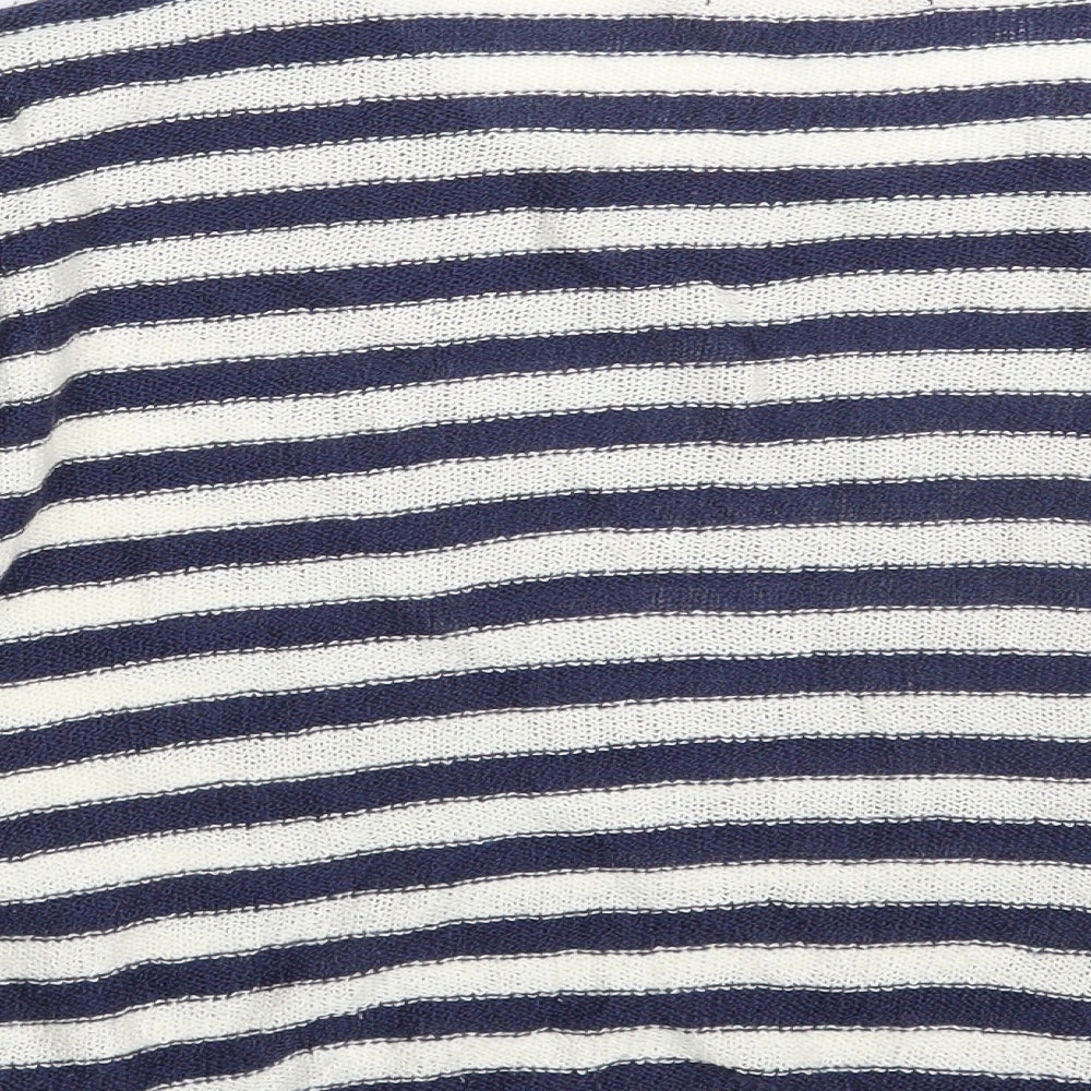 Julipa Womens Blue Striped  Pullover Sweatshirt Size 16