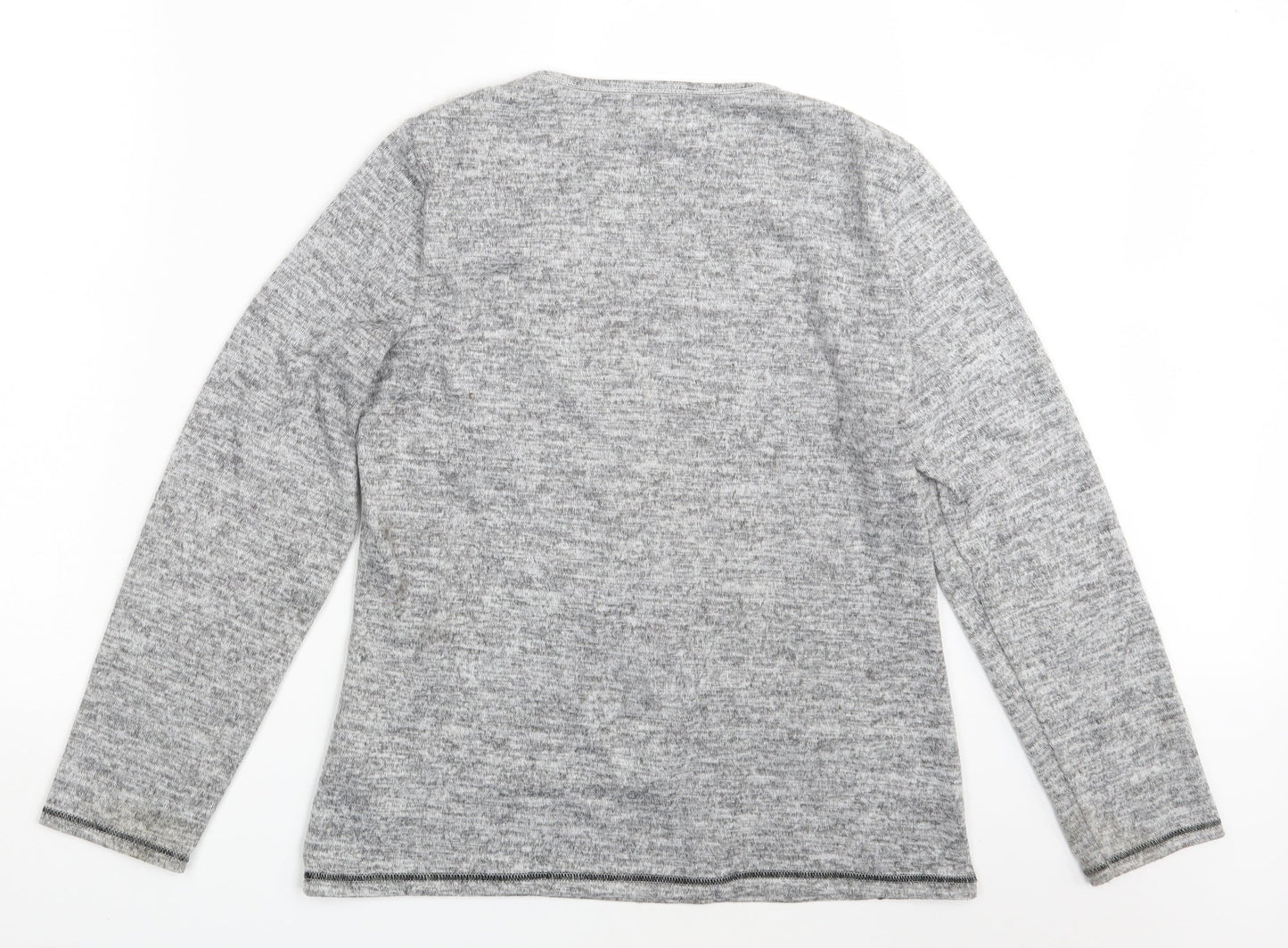 Kalisson Womens Grey Floral  Pullover Sweatshirt Size XL