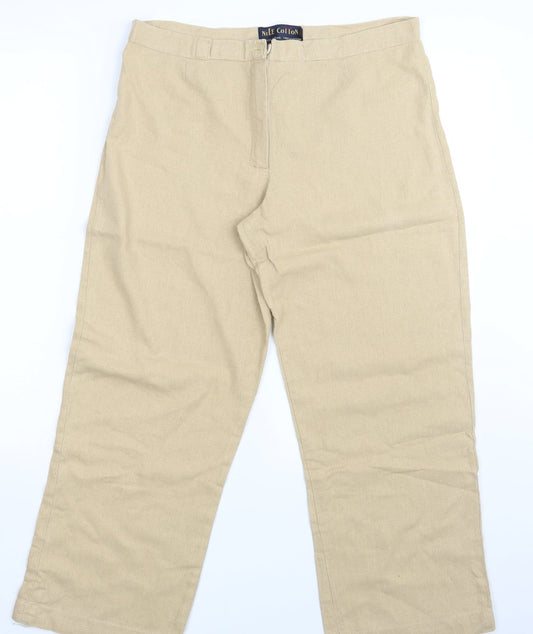 NILE COTTON Womens Beige   Bloomer Trousers Size M L25 in