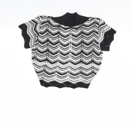 Select Womens Black Striped  Jacket  Size M