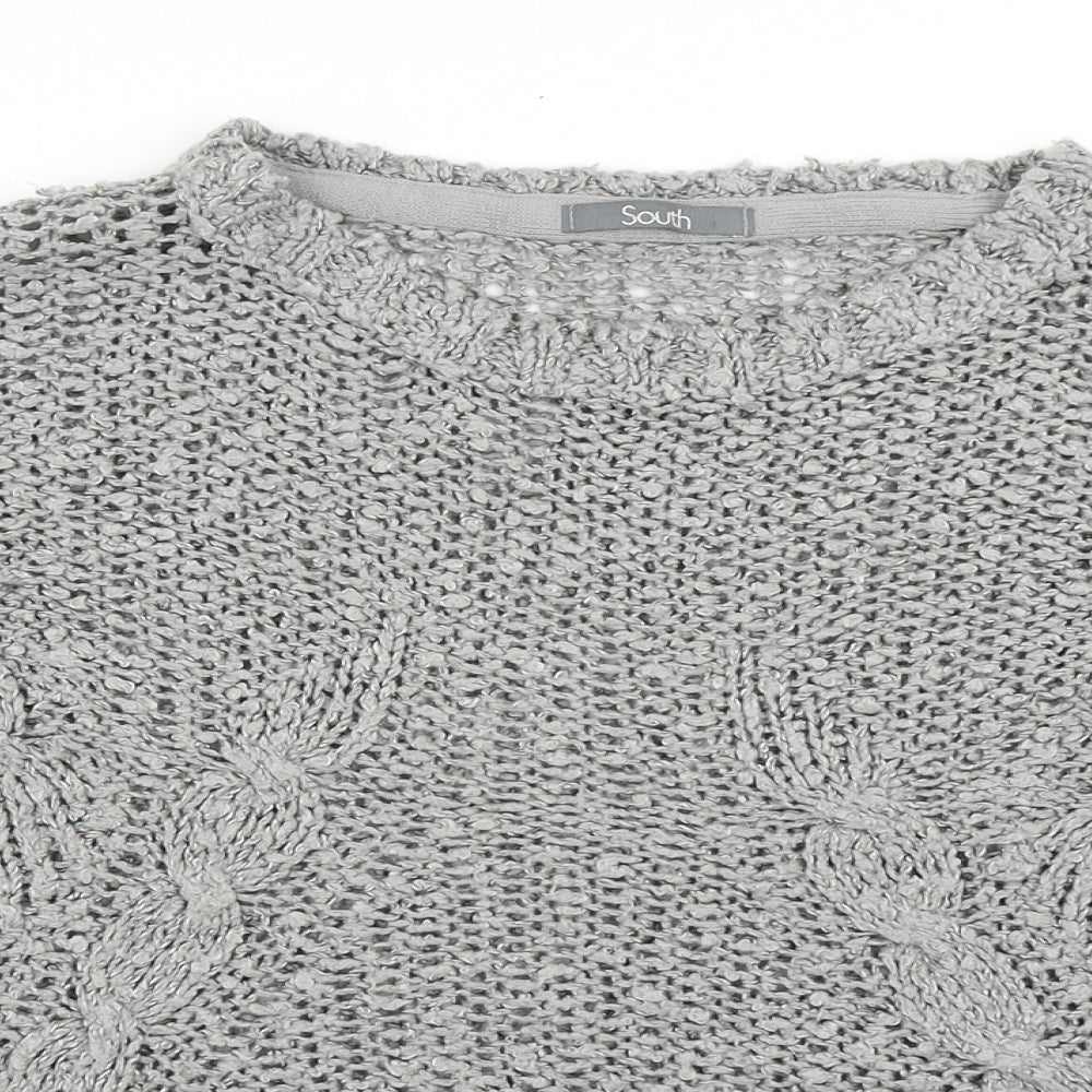 South Womens Grey  Knit Pullover Jumper Size 14