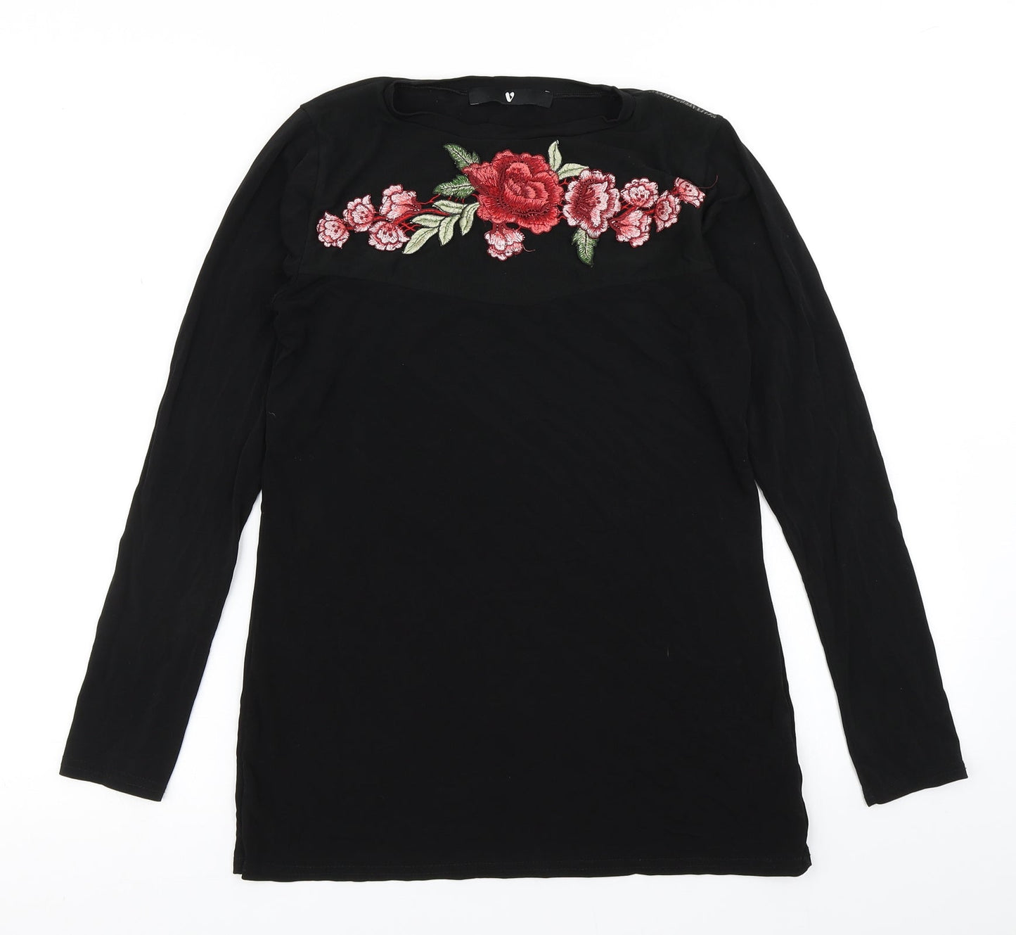 V by Very Womens Black   Basic T-Shirt Size 10
