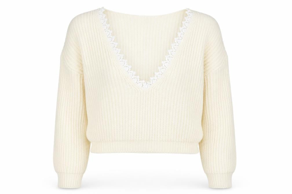 Boohoo Womens White  Knit Pullover Jumper Size M