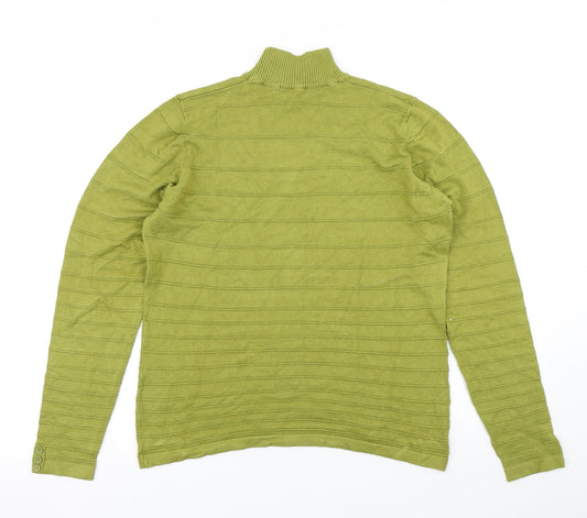 Isle Womens Green Striped Knit Pullover Jumper Size M