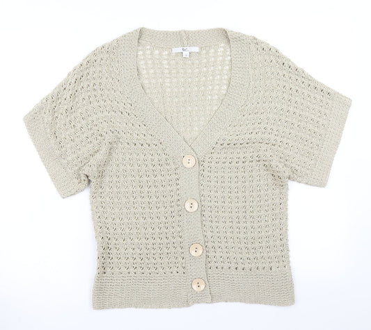 Klass Collection Womens Beige  Knit Cardigan Jumper Size S