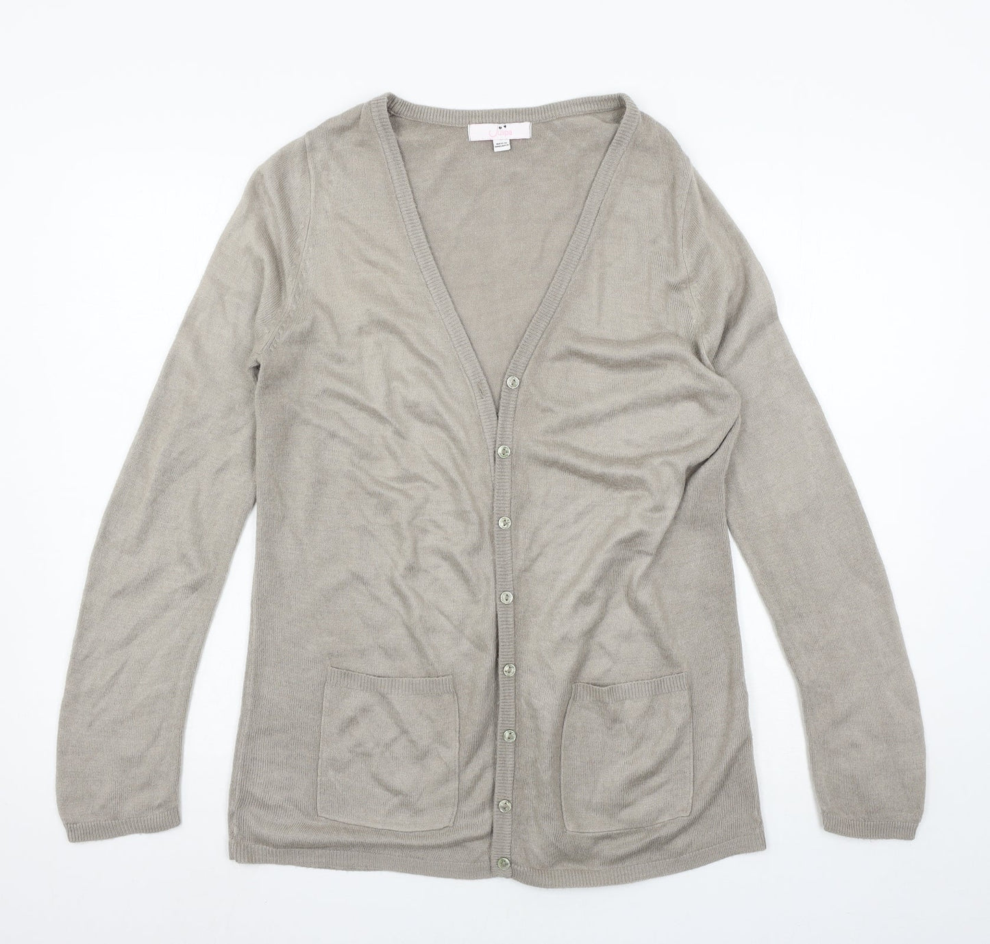 Julipa Womens Grey  Knit Cardigan Jumper Size 8
