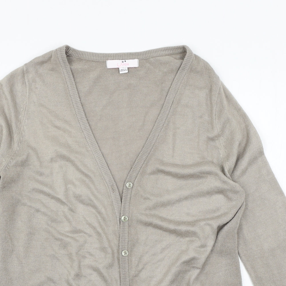 Julipa Womens Grey  Knit Cardigan Jumper Size 8