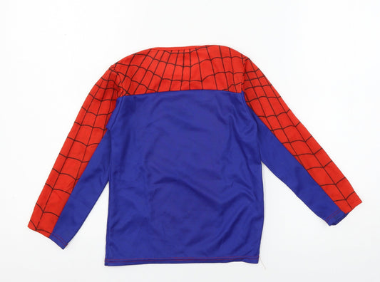 Preworn Boys Multicoloured Geometric Jersey Pullover T-Shirt Size L  - Spider Man