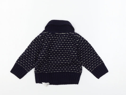 La Redoute Boys Blue  Knit Pullover Jumper Size 3-6 Months