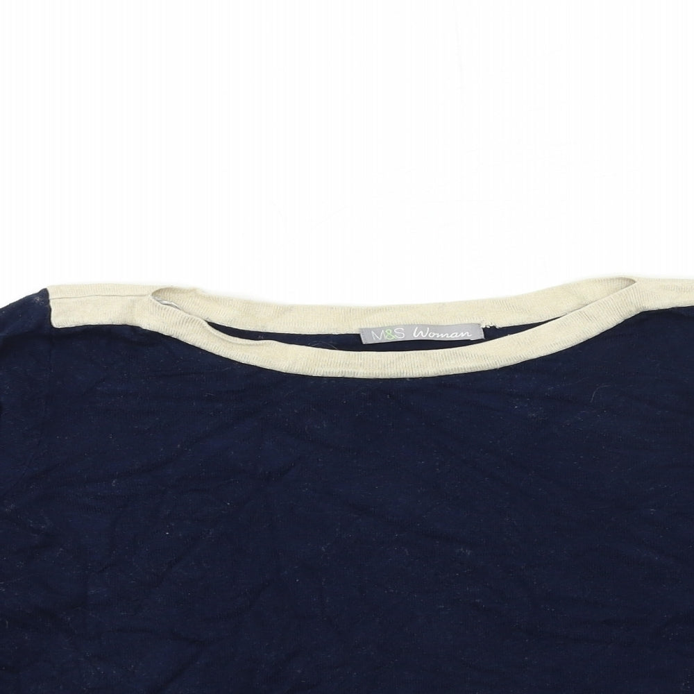 Marks and Spencer Womens Blue  Knit Pullover Jumper Size 14