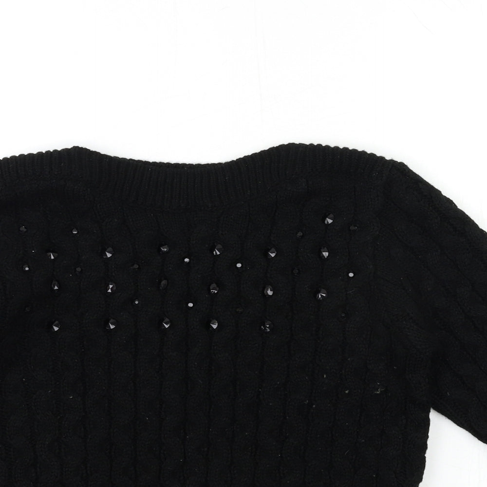Per Una Womens Black  Knit Pullover Jumper Size 12