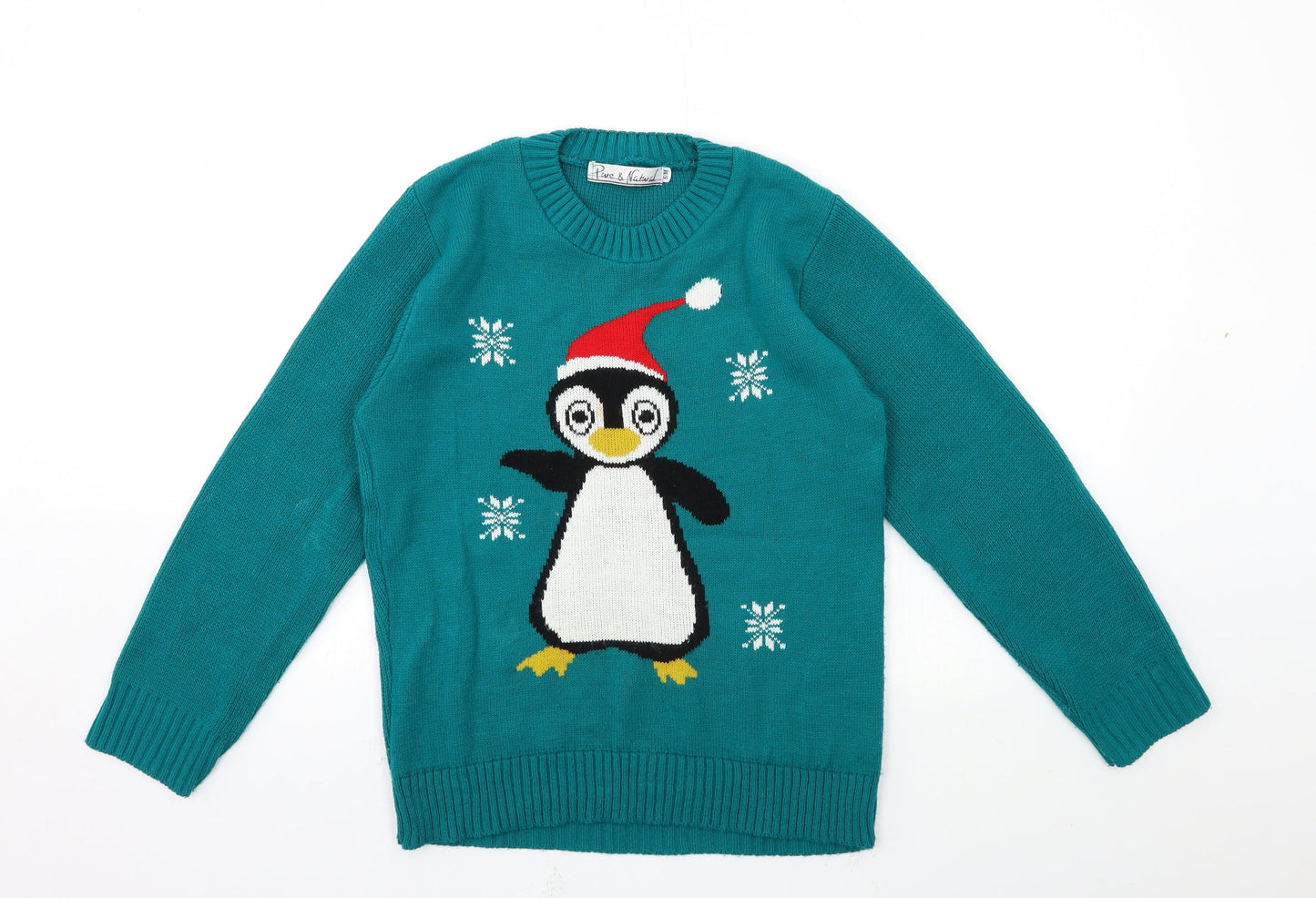 Pure & natural Womens Green  Knit Pullover Jumper Size S  - penguin