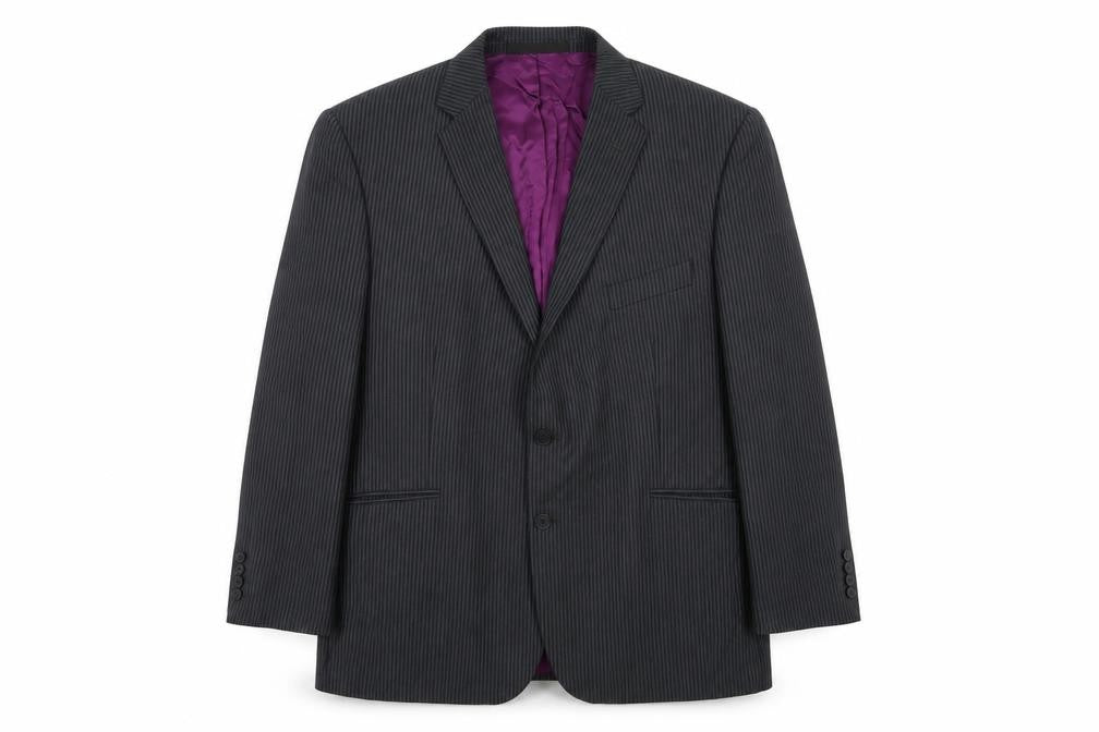 Marks and Spencer Mens Grey Striped  Jacket Suit Jacket Size 46