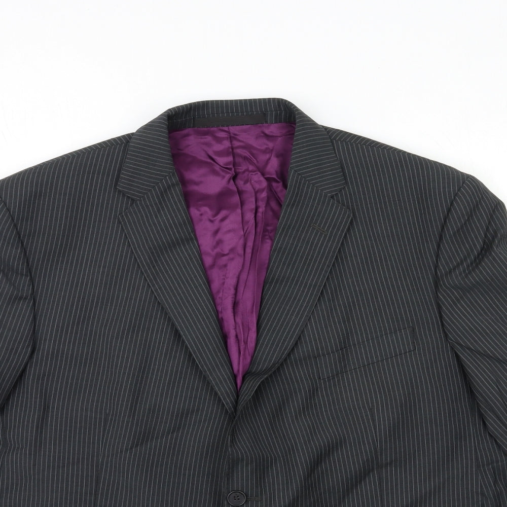 Marks and Spencer Mens Grey Striped  Jacket Suit Jacket Size 46